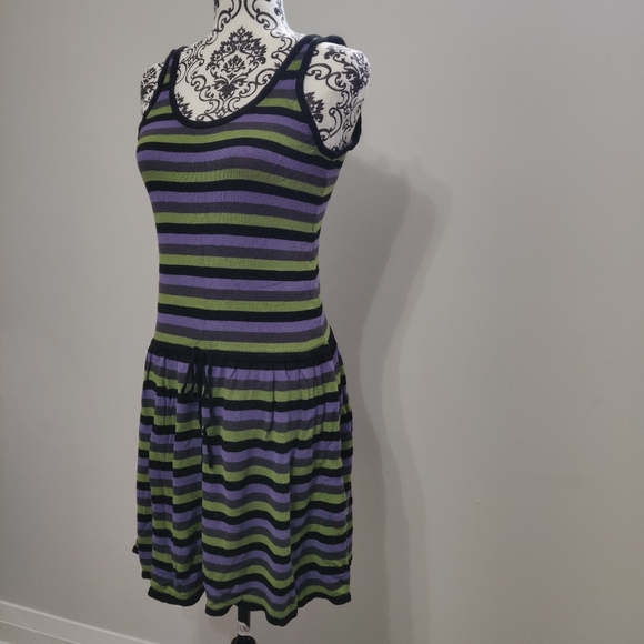 H&M Knitted Stripe Sleeveless Knee Length Dress - Picture 4 of 8